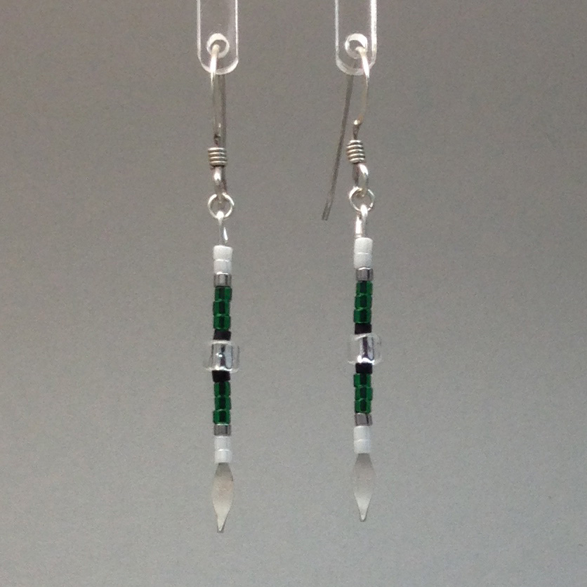 Stick Earring Green/White